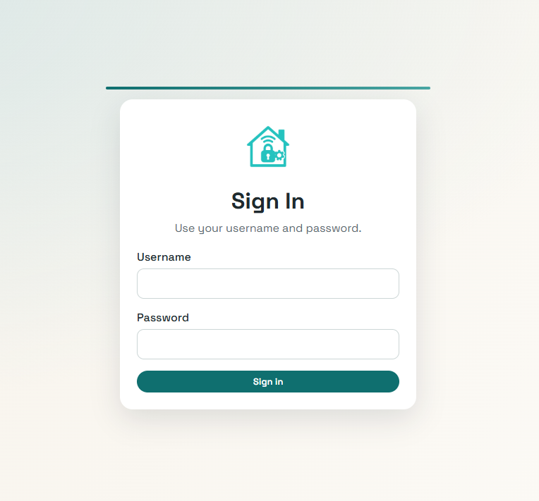 Login page